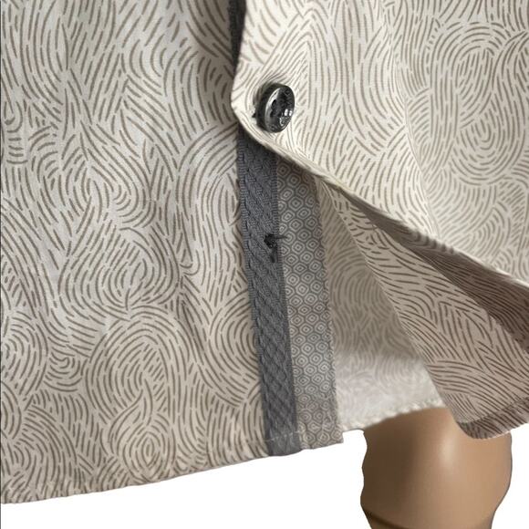 Ryan Seacrest Distinction Tan white shirt sleeve button down collared shirt med - Picture 5 of 10